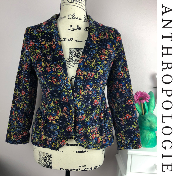 Anthropologie Jackets & Blazers - Anthropologie | Cartonnier Dusk Garden Cord Blazer